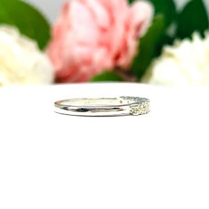 Round 2mm Light Yellow CZ Wedding Band 7 Stone