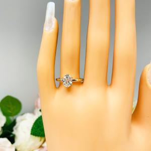 Oval Moissanite 6 Prong Gold Engagement Ring Authentic FREE UPS 3RD DAY