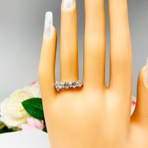 Sky Blue Topaz Five Stone Sterling Silver Ring Natual 4mm Round March Alternative Birthstone SIZE 7 FINAL SALE