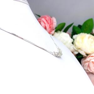 Five Stone Round CZ Pendant Sterling Silver Necklace Near Colorless Cubic Zirconia V Style Chevron