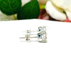 Old European Cut Cubic Zirconia 6 Prong Stud Earrings 6.5mm 2 Carats