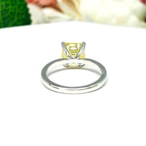 Canary Asscher CZ Engagement Ring