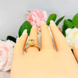 Canary Asscher CZ Engagement Ring