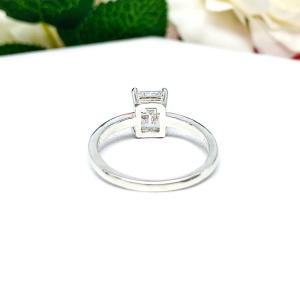 Emerald Cubic Zirconia Engagement Lower Profile Ring