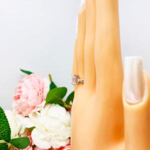 Emerald Cubic Zirconia Engagement Lower Profile Ring