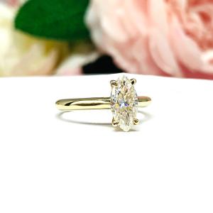 10x5mm Marquise Moissanite 10k Yellow Gold Engagement Ring Size 6 FINAL SALE