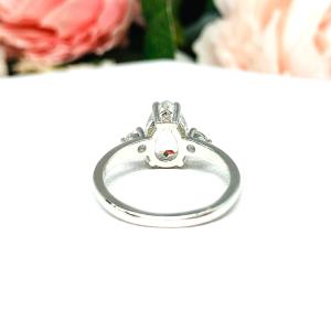 Natural White Topaz Pear Round Accents Engagement Ring