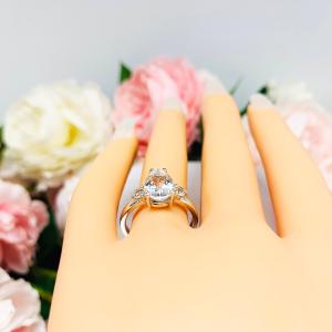 Natural White Topaz Pear Round Accents Engagement Ring