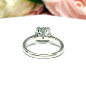 Steel Blue Moissanite Engagement Ring - Authentic 10.5mm (4.41 cts) moissanite - Sterling silver setting