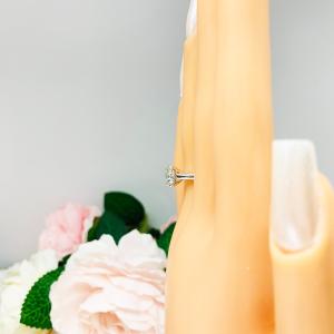 Steel Blue Moissanite Engagement Ring - Authentic 10.5mm (4.41 cts) moissanite - Sterling silver setting