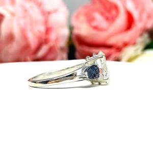 Oval Cubic Zirconia Lab Alexandrite Pears Three Stone Engagement Ring SIZE 7 FINAL SALE