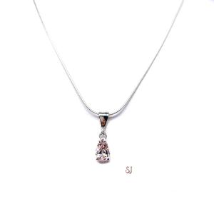 Genuine Pink Morganite Pear Pendant No chain CLEARANCE