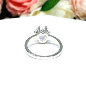 Heart Cubic Zirconia Six Prong Engagement Ring