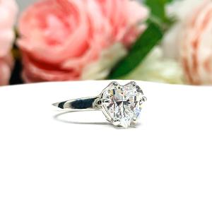 Heart Cubic Zirconia Six Prong Engagement Ring