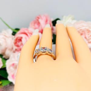 Round 6mm Cubic Zirconia Three Stone Engagement Ring SIZE 7 FINAL SALE