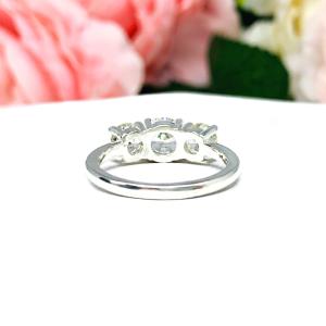 Round Near Colorless 6mm Cubic Zirconia Three Stone Engagement Ring SIZE 7 FINAL SALE