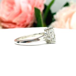 Natural White Topaz Pear Round Accents Engagement Ring