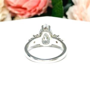 Pear Cubic Zirconia Round Accents Engagement Ring