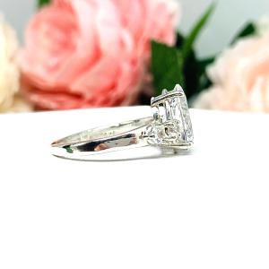 Pear Cubic Zirconia Round Accents Engagement Ring
