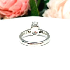 Natural White Topaz Pear Wide Band Engagement Ring Size 7 CLEARANCE