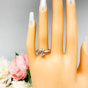 Natural White Topaz Pear Wide Band Engagement Ring Size 7 CLEARANCE