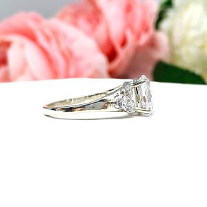 Oval Cubic Zirconia Round Accents Engagement Ring