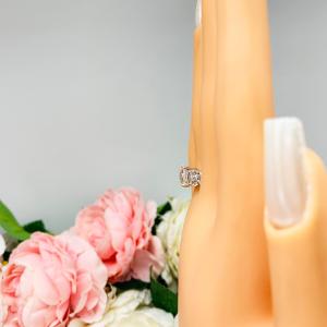 Oval Cubic Zirconia Round Accents Engagement Ring