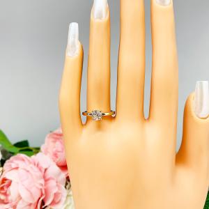 Petite Round Near Colorless CZ Engagement Ring