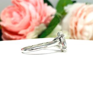 Elongated Oval Near Colorless CZ Engagement Ring 12x8mm 3.5 Carats Split Prong