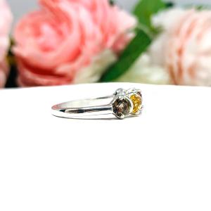 Autumn Colors Ring Five Stone 4mm Round Natural Gemstone