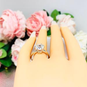 Heart Cubic Zirconia Six Prong Engagement Ring