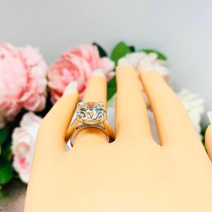 Round Cubic Zirconia Engagement Ring Size 6 – 12mm or 13mm, Near Colorless, Sterling Silver