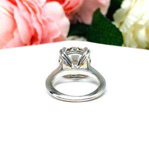 Round 13mm CZ Engagement Wedding Ring Set Knife Edge Matching Band Near Colorless CZ Size 8