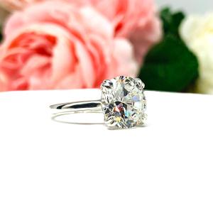 Round 11mm CZ Engagement Ring 5 Carats Split Prong Cathedral