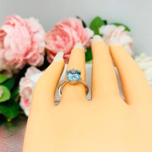 Genuine Sky Blue Topaz 10x8mm Oval Ring Size 4.75