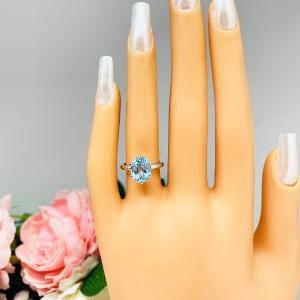 Genuine Sky Blue Topaz 10x8mm Oval Ring Size 4.75