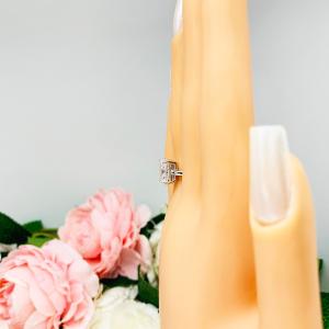 Radiant Cubic Zirconia Engagement Lower Profile Ring