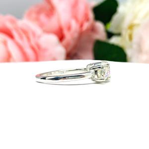 Round Near Colorless 6mm Cubic Zirconia Three Stone Engagement Ring SIZE 7 FINAL SALE