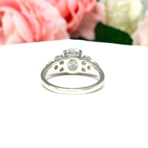 Oval Cubic Zirconia Round Accents Engagement Ring