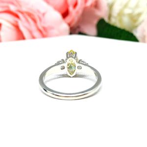 Canary Marquise CZ Engagement Ring Round Accents Sterling Silver