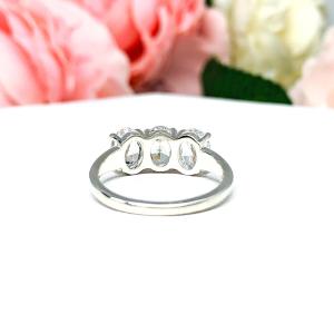 Oval Cubic Zirconia Three Stone Engagement or Anniversary Ring SIZE 7 FINAL SALE