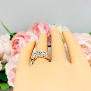 Oval Cubic Zirconia Three Stone Engagement or Anniversary Ring SIZE 7 FINAL SALE