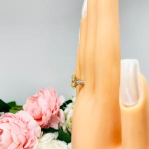 Canary Yellow Oval CZ Engagement Ring 12x8mm 3.5 Carats Split Prong