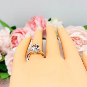 White Topaz Pear Sterling Silver Ring 12x8mm Size 7 CLEARANCE