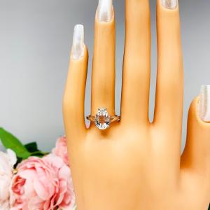 White Topaz Pear Sterling Silver Ring 12x8mm Size 7 CLEARANCE