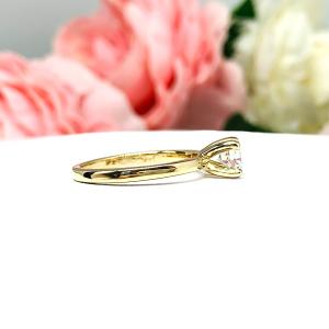 Petite Round Near Colorless CZ Engagement Ring