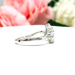 Oval CZ 2 Stone Engagement Ring Toi Et Moi You and Me