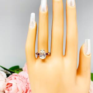 Pear Near Colorless Cubic Zirconia Lab Ruby Accents Engagement Ring