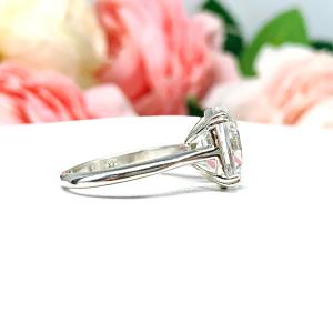 Lab White Sapphire Elongated Cushion Engagement Ring