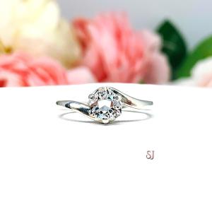 6mm Natural White Topaz Trillion Bypass Ring SIZES 7 AND 8 FINAL SALE